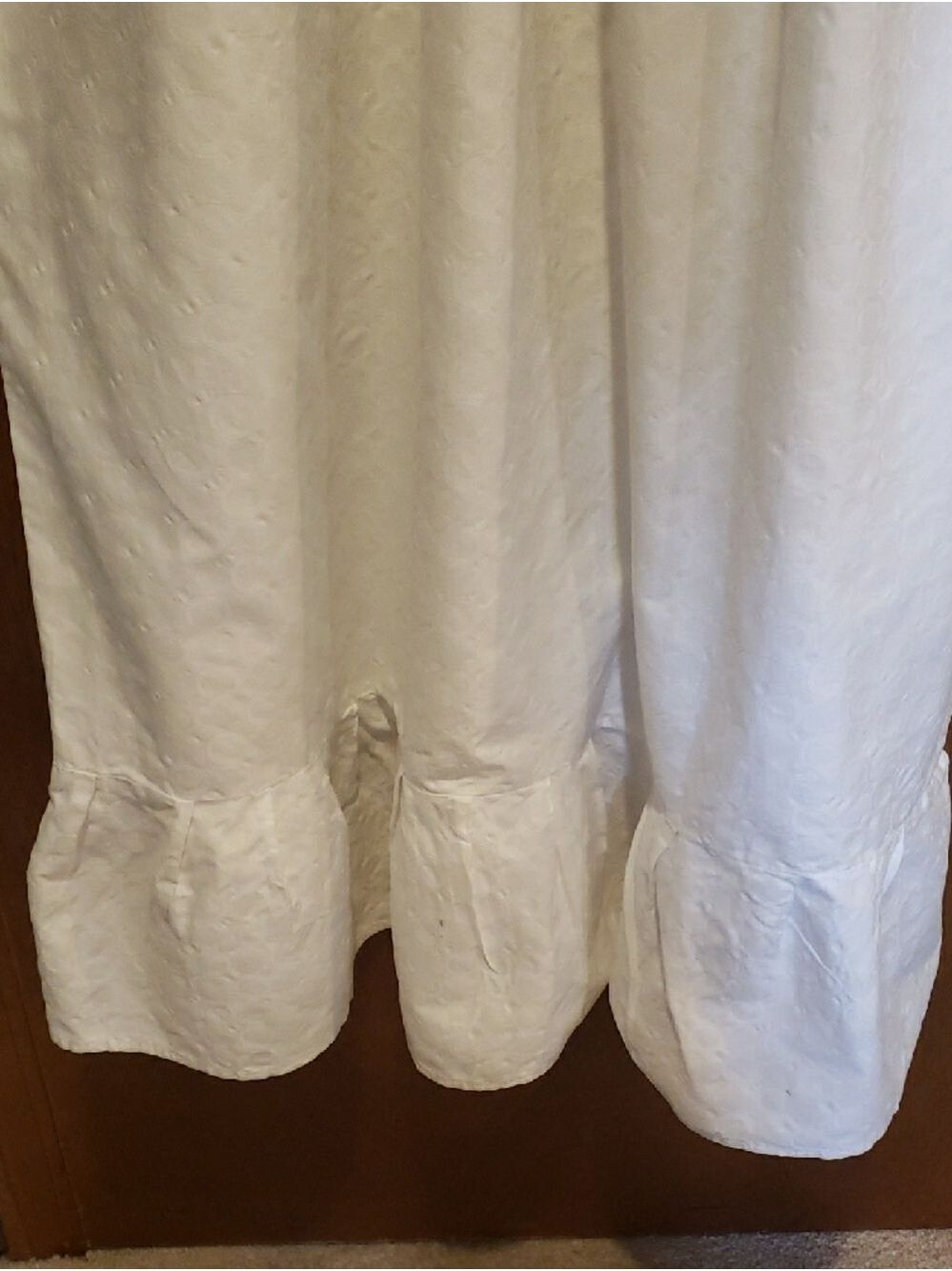 Vintage Handmade White Cotton Maxi Dress with Yellow Floral Embroidery - Picture 4 of 13
